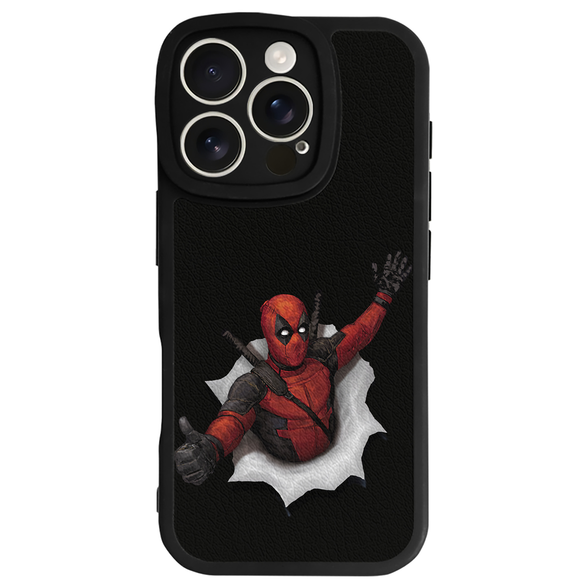 （画像用） Deadpool デッドプール 【iPhone 16シリーズ対応】シリコンスマホケース（レザー調） 材質：シリコン